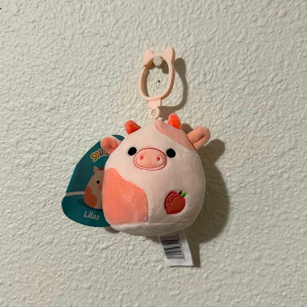 SQUISHMALLOWS Lilaz the Peach Cow Clip-on 3.5in NWT